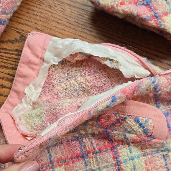 Tocca Pink Plaid Blazer and Skirt Set - Picture 7 of 11